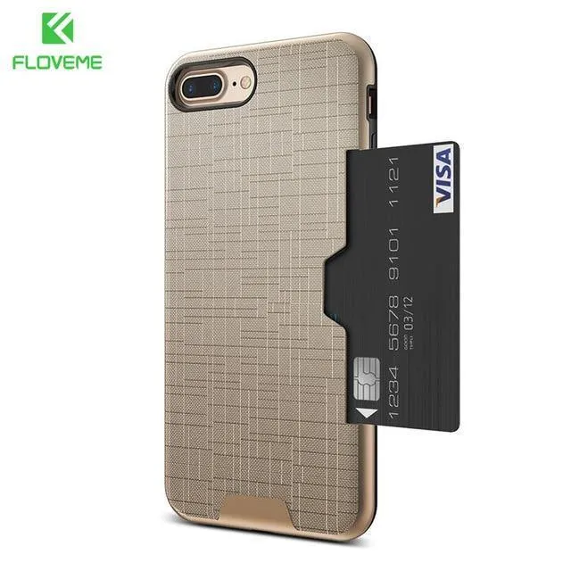 FLOVEME Karte Slot Telefon Fall Für iPhone 7 Luxus Brieftasche Mobile Zubehör Für iPhone 8 6 6s 7 Plus fällen Für iPhone X XS MAX XR