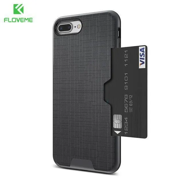 FLOVEME Karte Slot Telefon Fall Für iPhone 7 Luxus Brieftasche Mobile Zubehör Für iPhone 8 6 6s 7 Plus fällen Für iPhone X XS MAX XR