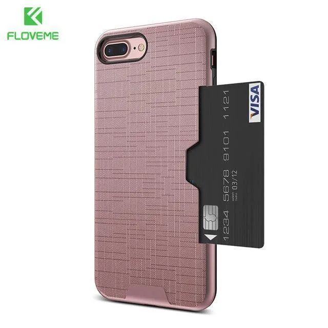 FLOVEME Karte Slot Telefon Fall Für iPhone 7 Luxus Brieftasche Mobile Zubehör Für iPhone 8 6 6s 7 Plus fällen Für iPhone X XS MAX XR