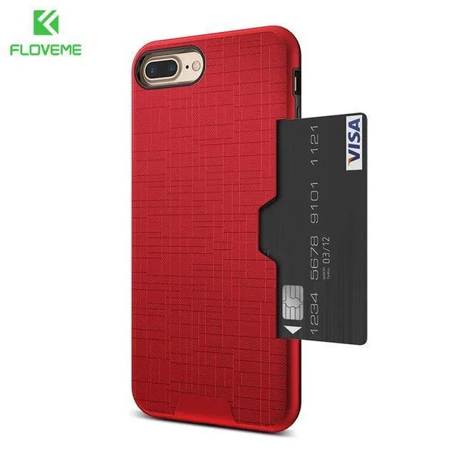 FLOVEME Karte Slot Telefon Fall Für iPhone 7 Luxus Brieftasche Mobile Zubehör Für iPhone 8 6 6s 7 Plus fällen Für iPhone X XS MAX XR