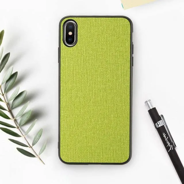 FLOVEME Klassische Stoffhülle für iPhone XS Max XR Luxus-Telefonhüllen aus weichem Silikon für iPhone X 7 8 Plus 6 6s Stoffhülle Coque