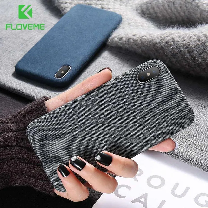 FLOVEME Hülle für iPhone 7 6 X XS MAX Luxus Tuch Textur Weiche TPU Silikonhülle für iPhone 8 iPhone 6 6s 7 plus Handyhülle Tasche