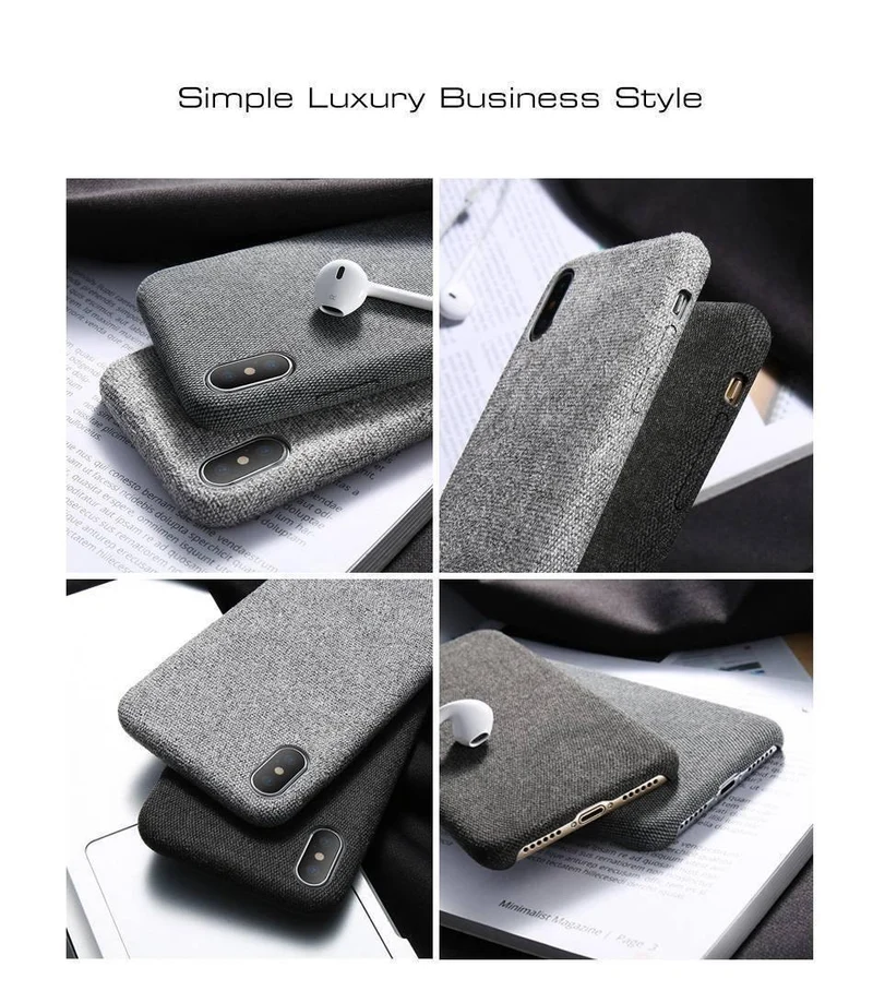 FLOVEME Hülle für iPhone 7 6 X XS MAX Luxus Tuch Textur Weiche TPU Silikonhülle für iPhone 8 iPhone 6 6s 7 plus Handyhülle Tasche