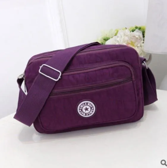 Frauen Fashion Solid Farbe Zipper Wasserdichte Nylon Schulter Tasche Weiblichen Umhängetasche Damen Bolsa Feminina Wasserdichte Reisetasche