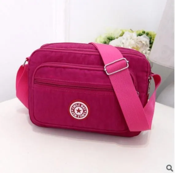 Frauen Fashion Solid Farbe Zipper Wasserdichte Nylon Schulter Tasche Weiblichen Umhängetasche Damen Bolsa Feminina Wasserdichte Reisetasche
