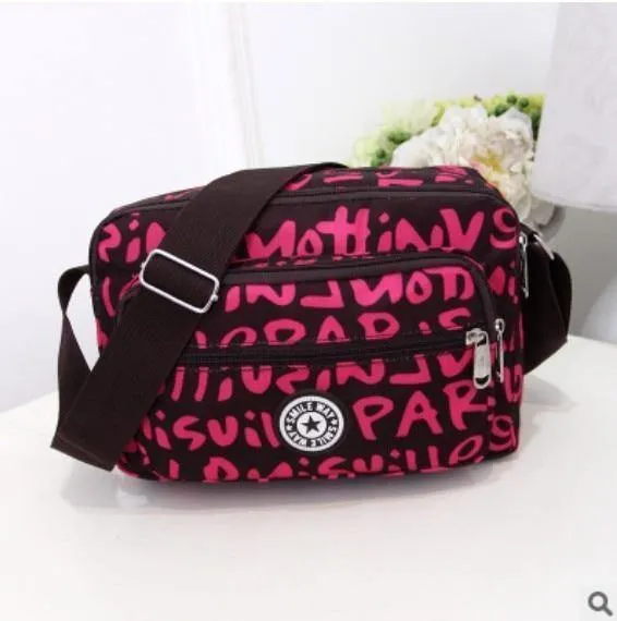Frauen Fashion Solid Farbe Zipper Wasserdichte Nylon Schulter Tasche Weiblichen Umhängetasche Damen Bolsa Feminina Wasserdichte Reisetasche