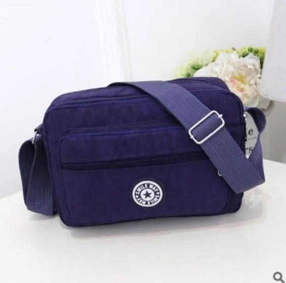 Frauen Fashion Solid Farbe Zipper Wasserdichte Nylon Schulter Tasche Weiblichen Umhängetasche Damen Bolsa Feminina Wasserdichte Reisetasche