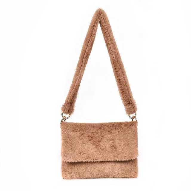 Frauen Winter Faux Pelz Schulter Tasche Mode Handtasche dame Leopard print Handtaschen Weibliche Party Kleine Mädchen Einkaufstasche Weihnachten Geschenk