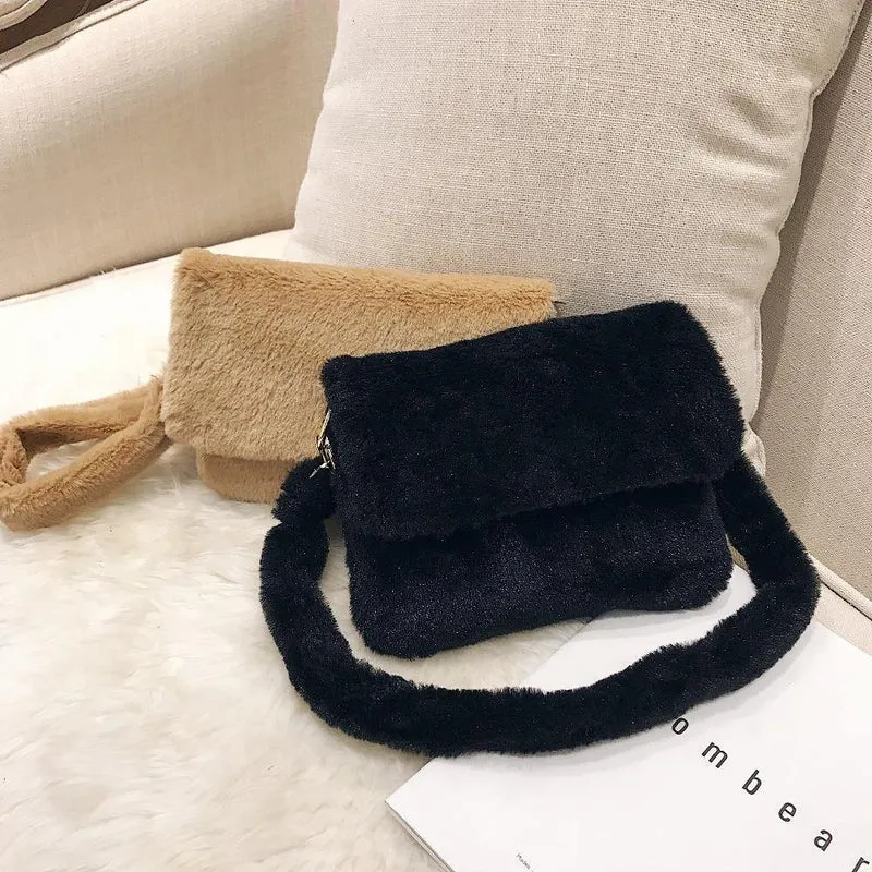 Frauen Winter Faux Pelz Schulter Tasche Mode Handtasche dame Leopard print Handtaschen Weibliche Party Kleine Mädchen Einkaufstasche Weihnachten Geschenk
