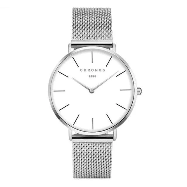Herrenuhren Leder / Stahlgewebe Liebhaberarmbanduhr Mode Quarzuhr Rotgold Silber Relogio Feminino