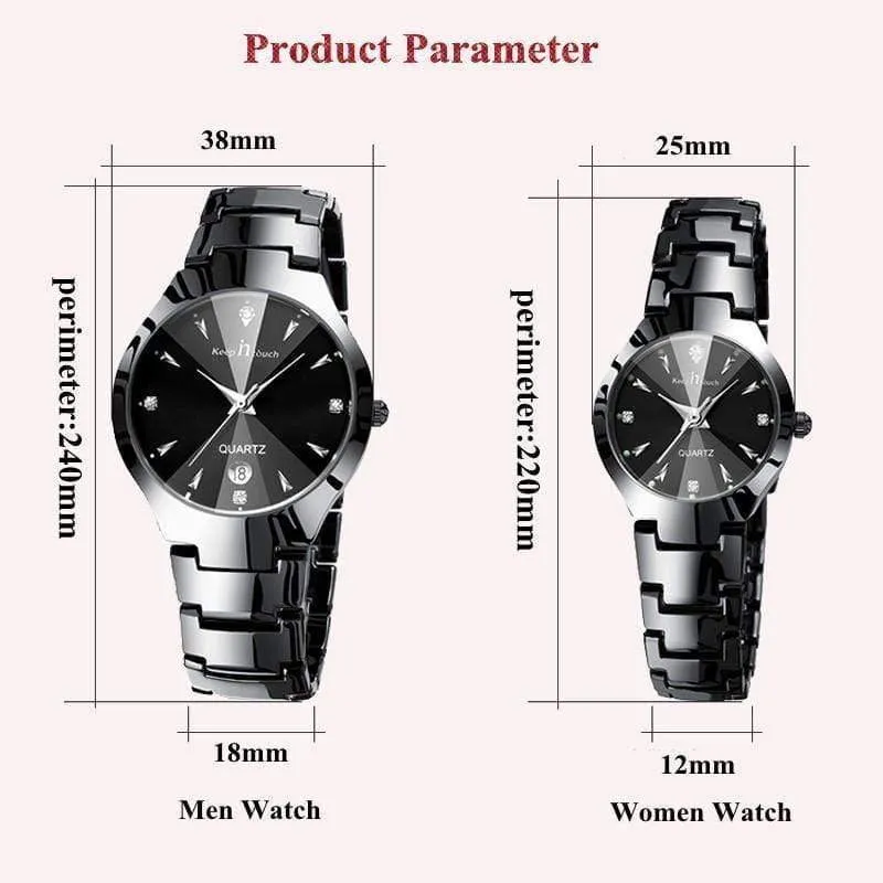 Paaruhren für Verliebte, leuchtende Luxus-Quarzuhr für Männer und Frauen, modische Kalender-Armbanduhren