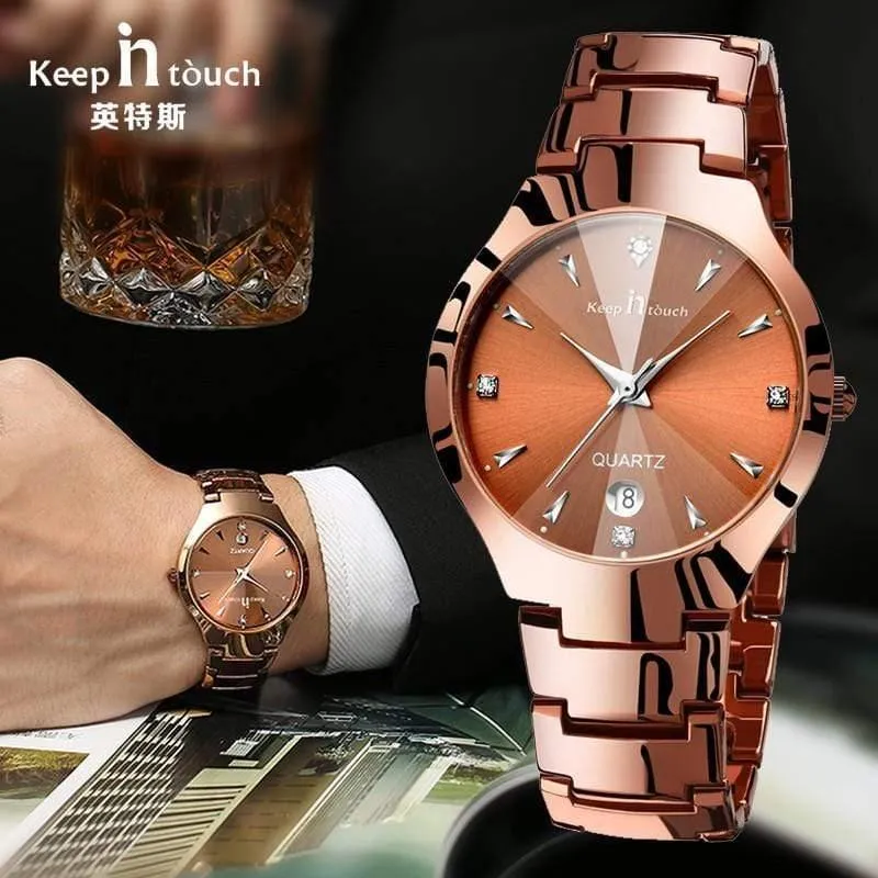 Paaruhren für Verliebte, leuchtende Luxus-Quarzuhr für Männer und Frauen, modische Kalender-Armbanduhren