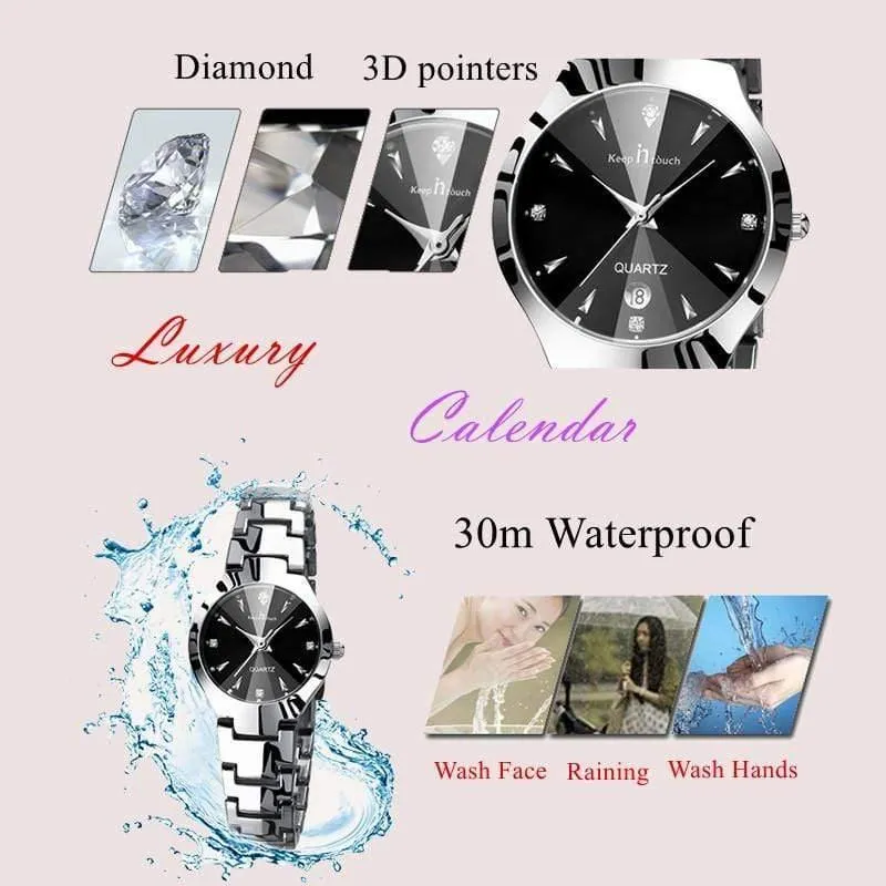 Paaruhren für Verliebte, leuchtende Luxus-Quarzuhr für Männer und Frauen, modische Kalender-Armbanduhren