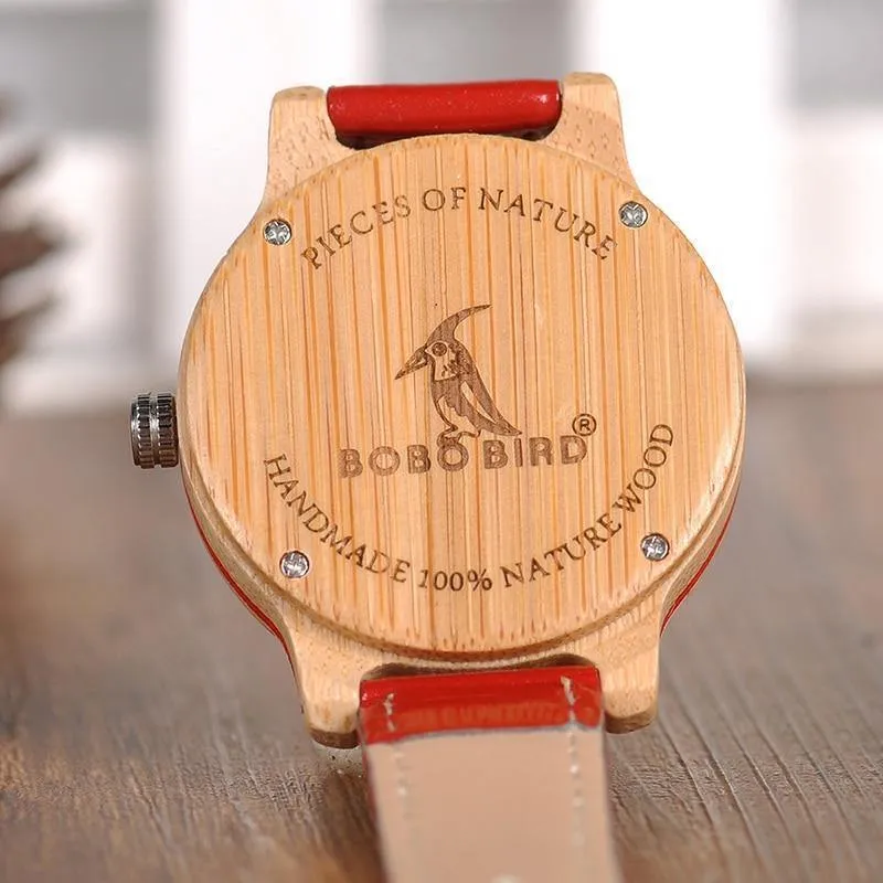 Liebhaber Bambus Uhren Relogio Feminino Analog Quarz Casual Armbanduhren Handgefertigte holz uhr W-aQ22 DROP Shipping