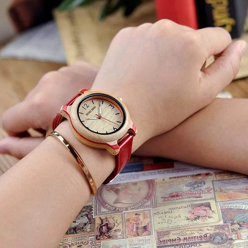 Liebhaber Bambus Uhren Relogio Feminino Analog Quarz Casual Armbanduhren Handgefertigte holz uhr W-aQ22 DROP Shipping