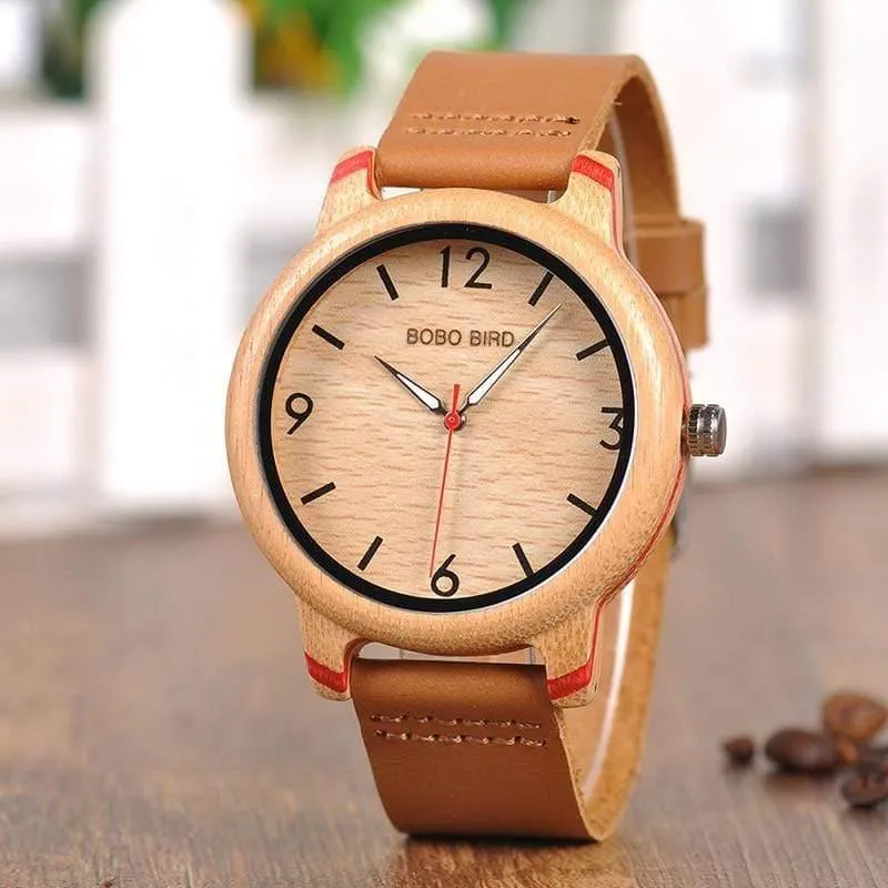 Liebhaber Bambus Uhren Relogio Feminino Analog Quarz Casual Armbanduhren Handgefertigte holz uhr W-aQ22 DROP Shipping