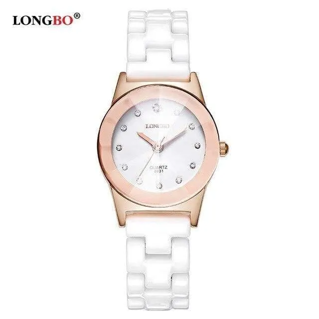 Mode Quarz Weiß Keramik Liebhaber Uhren Luxus Casual Einzigartige Damen Kleid Armbanduhr Relogio Feminino