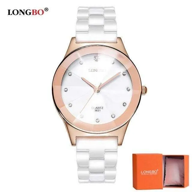 Mode Quarz Weiß Keramik Liebhaber Uhren Luxus Casual Einzigartige Damen Kleid Armbanduhr Relogio Feminino