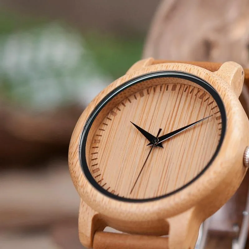 Liebhaber minimalistische Uhren Männer Holz Frauen Uhren Para Mujer Quarzwerk Wrsitwatch Damen handgefertigte Holz