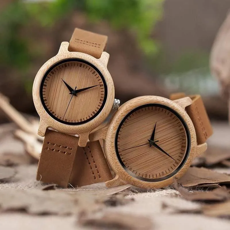 Liebhaber minimalistische Uhren Männer Holz Frauen Uhren Para Mujer Quarzwerk Wrsitwatch Damen handgefertigte Holz