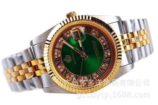 Uhr Golden Blue Quartz Watch Dress Party 50m Wasserdicht Mann Frau Liebhaber Armbanduhren