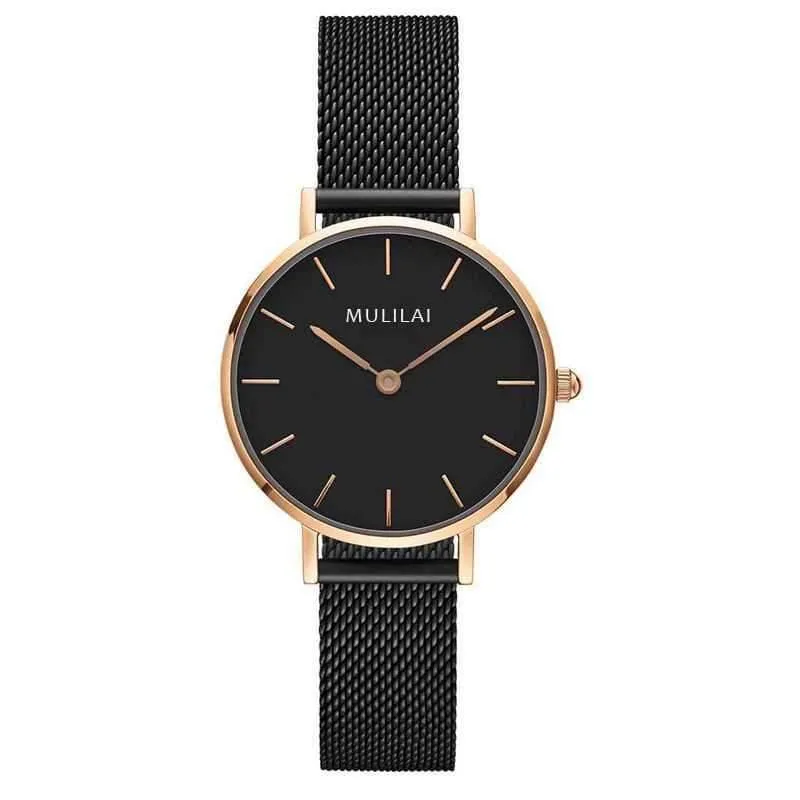 Luxuriöse, ultradünne Uhren aus goldenem Stahlgeflecht für Damen, 32 mm, DW-Stil, modische Quarzuhr für Liebhaber, Geschenk für Mädchen