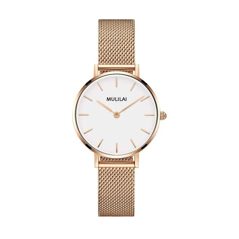 Luxuriöse, ultradünne Uhren aus goldenem Stahlgeflecht für Damen, 32 mm, DW-Stil, modische Quarzuhr für Liebhaber, Geschenk für Mädchen