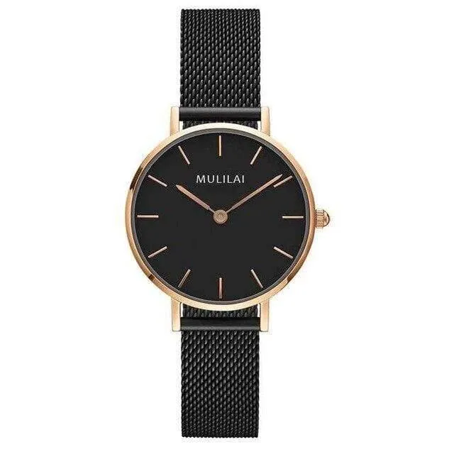 Luxuriöse, ultradünne Uhren aus goldenem Stahlgeflecht für Damen, 32 mm, DW-Stil, modische Quarzuhr für Liebhaber, Geschenk für Mädchen