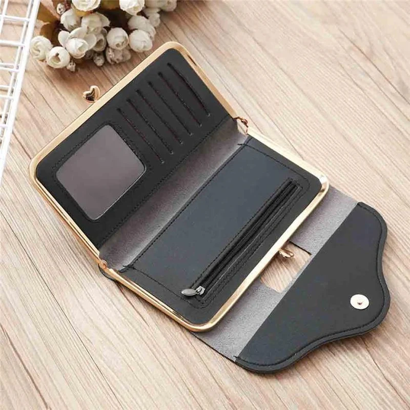 Damenmode Leder Geldbörse Damen Handtasche Damen Lange Geldbörsen Clutch Geldbeutel Damen Kartenhalter A30
