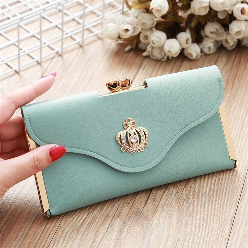Damenmode Leder Geldbörse Damen Handtasche Damen Lange Geldbörsen Clutch Geldbeutel Damen Kartenhalter A30