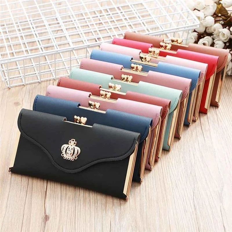 Damenmode Leder Geldbörse Damen Handtasche Damen Lange Geldbörsen Clutch Geldbeutel Damen Kartenhalter A30