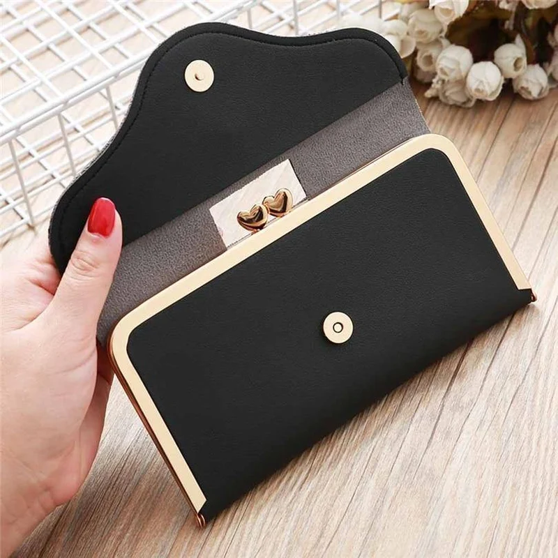 Damenmode Leder Geldbörse Damen Handtasche Damen Lange Geldbörsen Clutch Geldbeutel Damen Kartenhalter A30