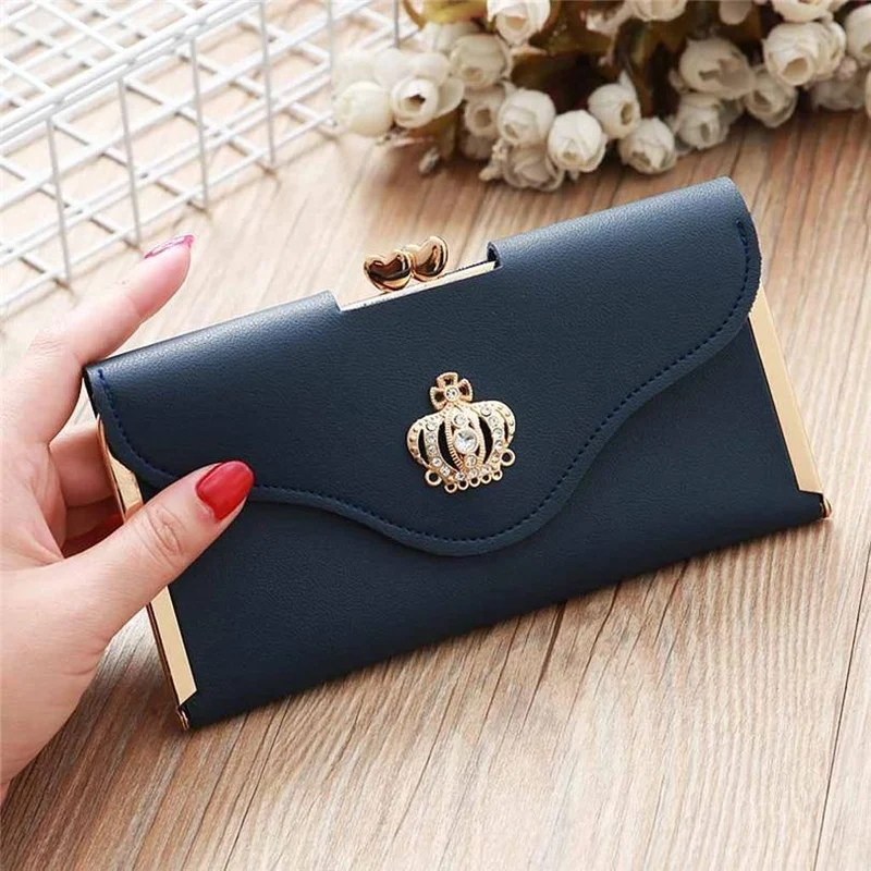 Damenmode Leder Geldbörse Damen Handtasche Damen Lange Geldbörsen Clutch Geldbeutel Damen Kartenhalter A30
