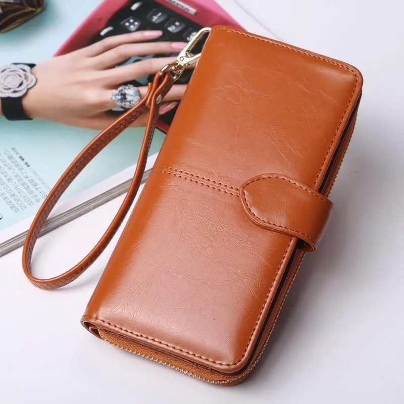 Frauen Brieftasche Hohe Qualität Armband Kupplung Brieftasche Weibliche Karte Halter Leder Damen Lange Geldbörsen
