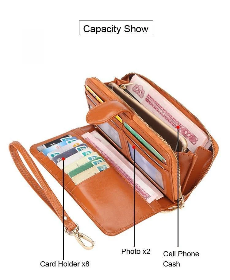 Frauen Brieftasche Hohe Qualität Armband Kupplung Brieftasche Weibliche Karte Halter Leder Damen Lange Geldbörsen