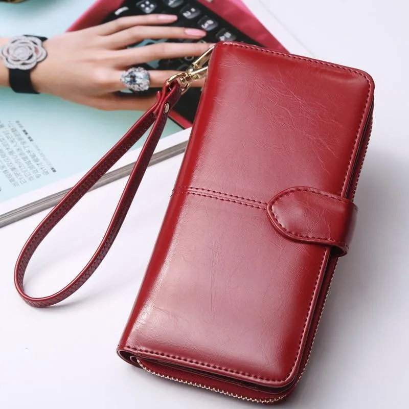 Frauen Brieftasche Hohe Qualität Armband Kupplung Brieftasche Weibliche Karte Halter Leder Damen Lange Geldbörsen