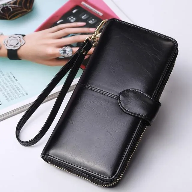 Frauen Brieftasche Hohe Qualität Armband Kupplung Brieftasche Weibliche Karte Halter Leder Damen Lange Geldbörsen