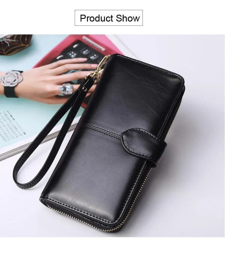Frauen Brieftasche Hohe Qualität Armband Kupplung Brieftasche Weibliche Karte Halter Leder Damen Lange Geldbörsen