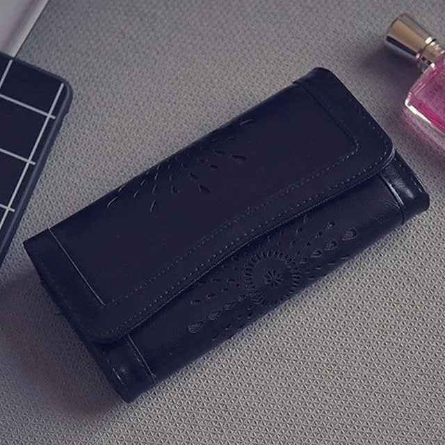 Retro-Geldbörse für Damen, PU-Leder, praktische Damen-Geldbörsen und Geldbörsen, lange Vintage-Geldbörsen