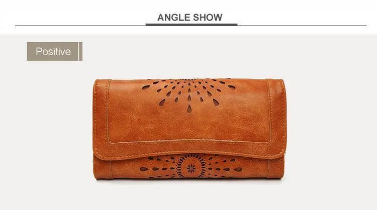Retro-Geldbörse für Damen, PU-Leder, praktische Damen-Geldbörsen und Geldbörsen, lange Vintage-Geldbörsen
