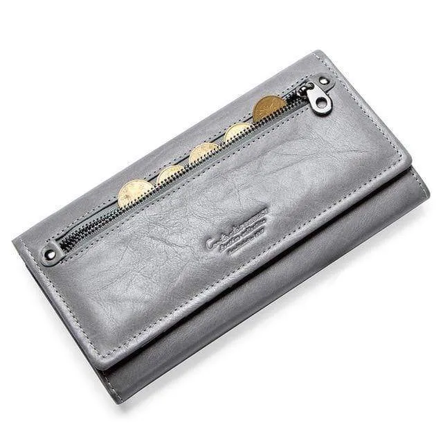 Leder Frauen Kupplung Brieftaschen Mehrere Karten Halter Lange Weibliche Geldbörse Mit Telefon Tasche Mode Frau Brieftasche