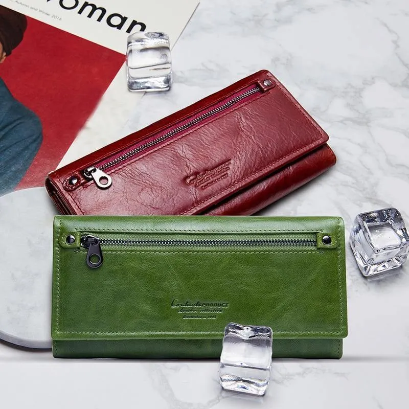 Leder Frauen Kupplung Brieftaschen Mehrere Karten Halter Lange Weibliche Geldbörse Mit Telefon Tasche Mode Frau Brieftasche