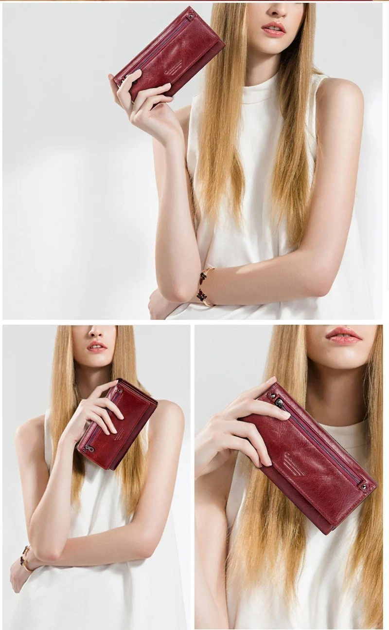 Leder Frauen Kupplung Brieftaschen Mehrere Karten Halter Lange Weibliche Geldbörse Mit Telefon Tasche Mode Frau Brieftasche