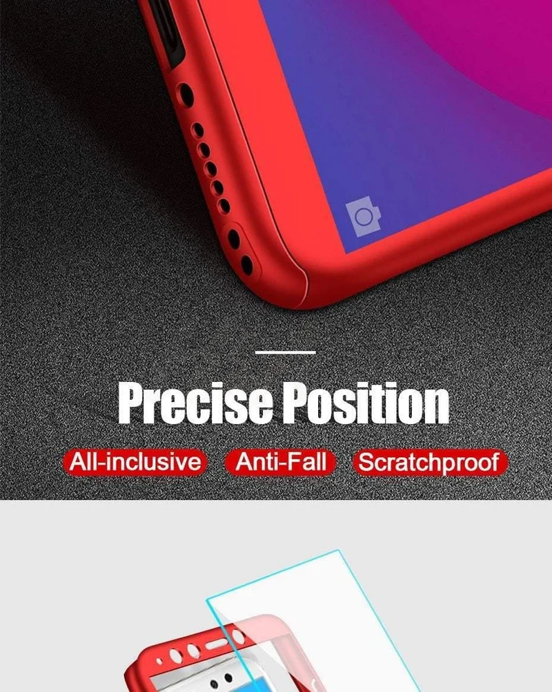 H&A H&A Luxus 360 Grad Vollschutz Handyhülle für Huawei Honor 7A 7C Pro 8X Max Displayschutzfolie 7A 7C 8XMax Hülle Glas