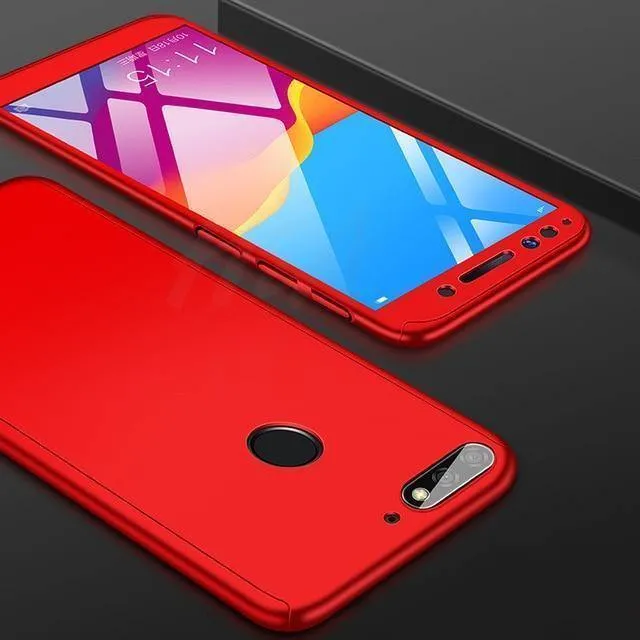 H&A H&A Luxus 360 Grad Vollschutz Handyhülle für Huawei Honor 7A 7C Pro 8X Max Displayschutzfolie 7A 7C 8XMax Hülle Glas