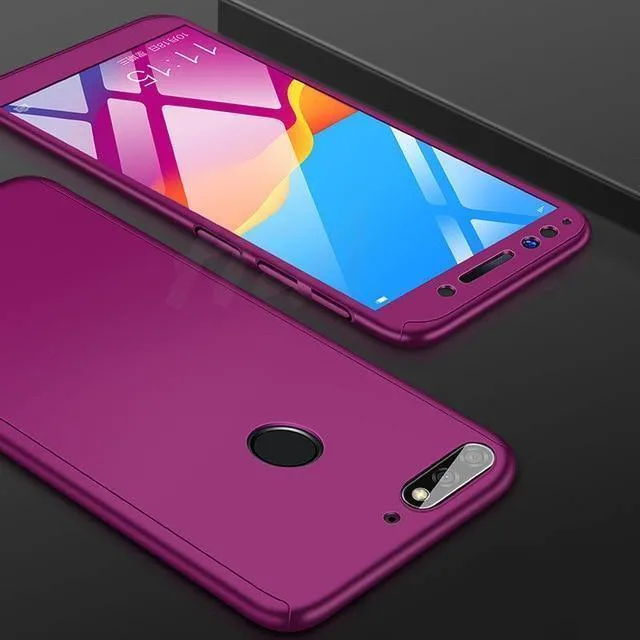 H&A H&A Luxus 360 Grad Vollschutz Handyhülle für Huawei Honor 7A 7C Pro 8X Max Displayschutzfolie 7A 7C 8XMax Hülle Glas