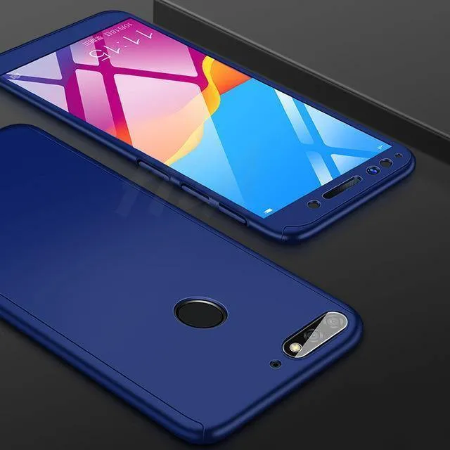 H&A H&A Luxus 360 Grad Vollschutz Handyhülle für Huawei Honor 7A 7C Pro 8X Max Displayschutzfolie 7A 7C 8XMax Hülle Glas