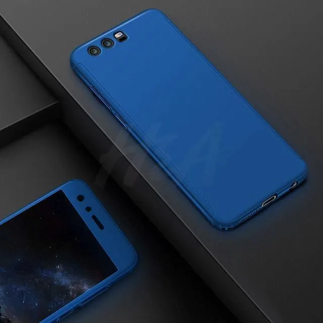 H&A Luxus 360-Grad-Vollschutzhülle für Huawei Honor 9 8 Lite 10 V10 Schutzhülle aus gehärtetem Glas für 9lite 8lite 10 Hülle