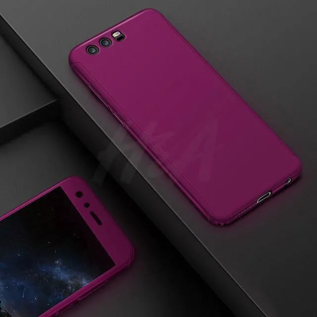 H&A Luxus 360-Grad-Vollschutzhülle für Huawei Honor 9 8 Lite 10 V10 Schutzhülle aus gehärtetem Glas für 9lite 8lite 10 Hülle