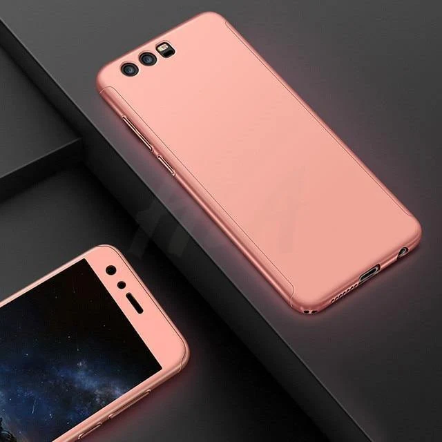 H&A Luxus 360-Grad-Vollschutzhülle für Huawei Honor 9 8 Lite 10 V10 Schutzhülle aus gehärtetem Glas für 9lite 8lite 10 Hülle